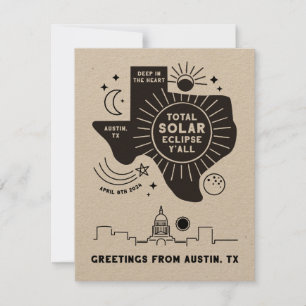 Remerciements Carte de voeux Total Solar Eclipse Austin Texas