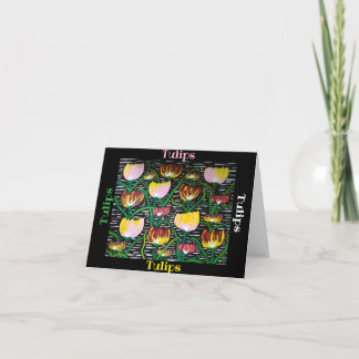 Remerciements Carte de voeux vierge Abstraite pour tulipes multi