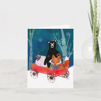 Remerciements Carte de vœux vierge avec des animaux mignons de l