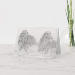 Remerciements Carte de voeux vierge pliée avec Dachshunds