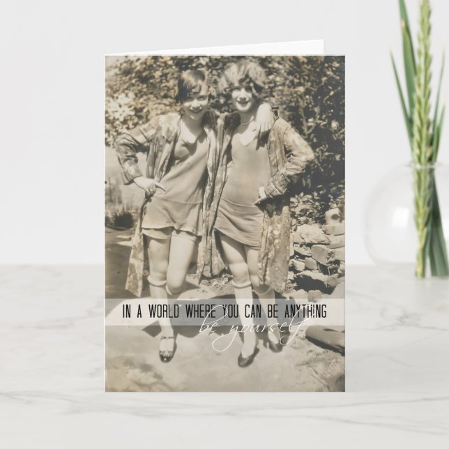 Remerciements Carte de voeux vintage HIPSTERS (Devant)