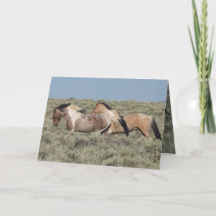 Remerciements Carte de voeux Wild Horse Deux Stallions colorés