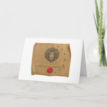 Carte de vœux Zodiaque - Lion
