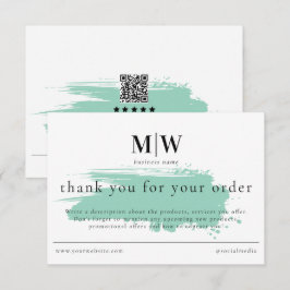 Remerciements Carte d'information de commande d'emballage avec m
