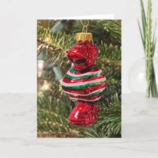 Remerciements Carte d'ornement de bonbon de sapin de Noël