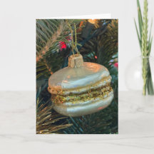 Carte d'ornement de sapin de Noël au macaron de fê