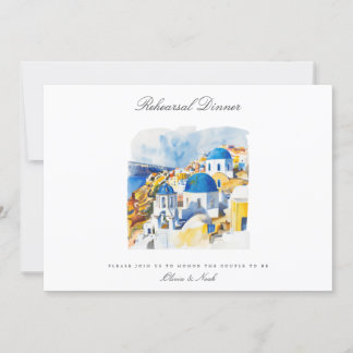 Remerciements Carte du dîner de répétition d'aquarelle méditerra