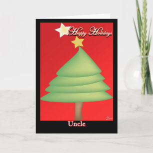 Remerciements Carte famille de Noël Arbre Joyeux Vacances oncle