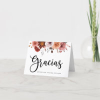 Carte Gracias Quinceanera florale de Bourgogne