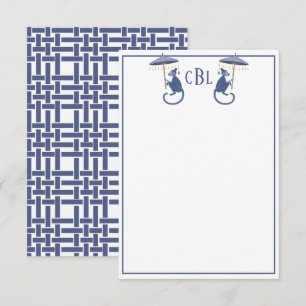 Remerciements Carte Monogramme Monkeys de Chinoiserie