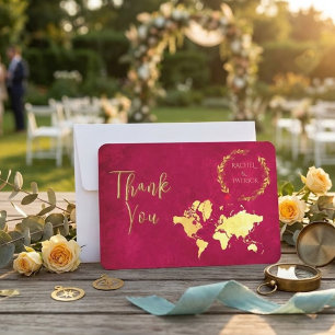 Remerciements Carte personnalisée de voyage d'amour de mariage