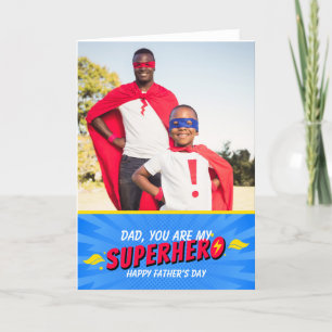Remerciements Carte photo de Fête des pères de Super-hero comiqu