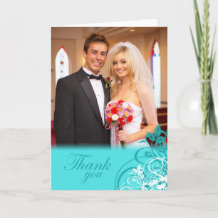 Remerciements Carte photo de remerciement de mariage aux tourbil