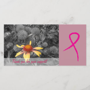 Remerciements Carte photo de soutien 3 de conscience de cancer