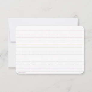 Remerciements Carte Plat Rainbow Pastel avec règle de point