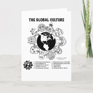 Remerciements Carte pliée en microbiologie de la culture mondial