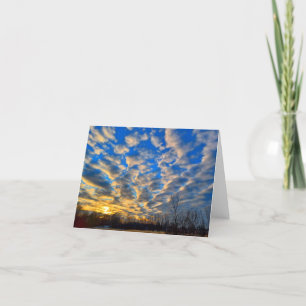 Remerciements Carte pour notes blanc couché de soleil d'hiver.
