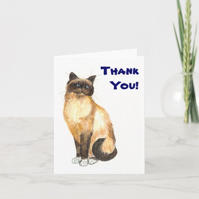 Remerciements Carte pour notes de chat "Merci" (Devant)