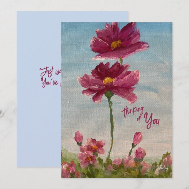 Remerciements Carte pour notes de jardin Zinnia (Devant / Derrière)