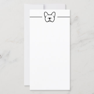 Remerciements carte pour notes stationnaire français de Bulldog