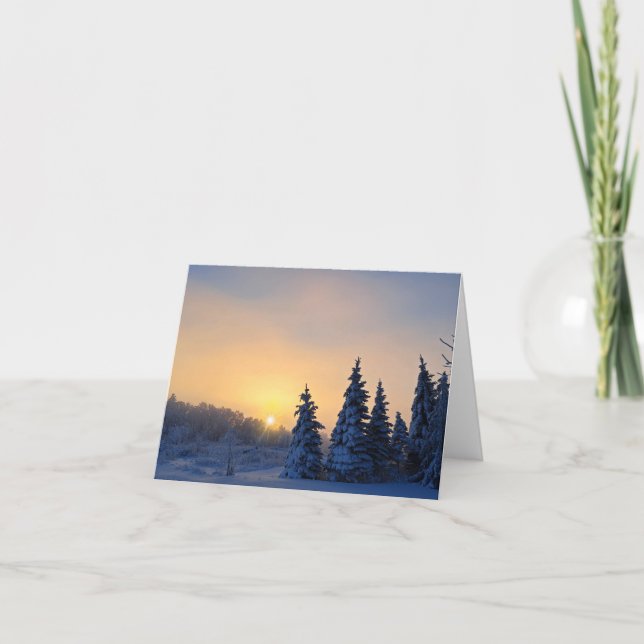 Remerciements Carte pour notes vierge de la scène d'hiver (Devant)