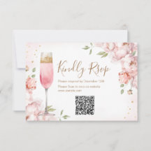 Carte QR de réponse pour le brunch et le champagne