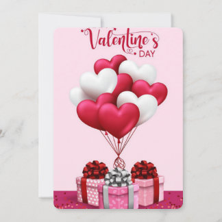 Remerciements Carte romantique de Saint-Valentin avec Ballons de