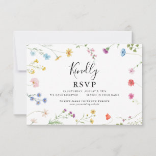 Remerciements Carte RSVP de mariage Fleur sauvage botanique roma