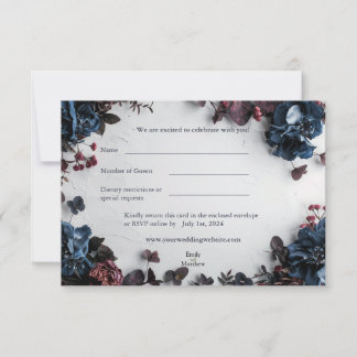 Remerciements Carte RSVP de mariage romantique Deep Woodland