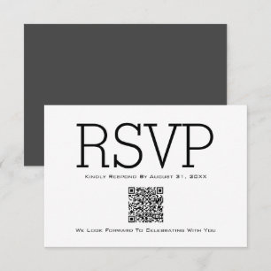 Remerciements Carte RSVP minimale de base de code QR essentiel