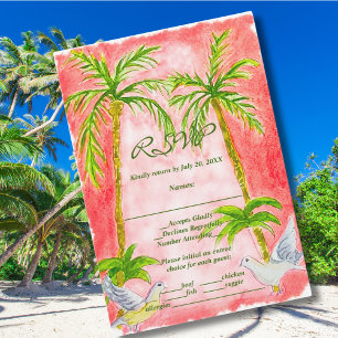 Remerciements Carte RSVP pour peinture à l'aquarelle de corail t