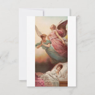 Remerciements Carte Sainte de dévotion Ange Gardien avec Enfant