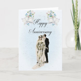 Remerciements Carte vintage de style victorien Mariage Anniversa