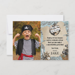 Remerciements Carte Vintage Trésor du pirate Photo de fête d'ann