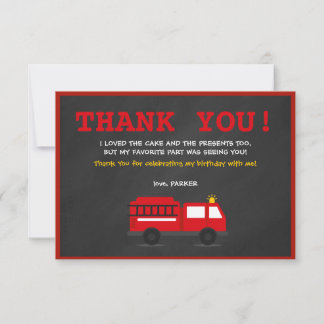Remerciements Chalkboard Fire Fighter Anniversaire Carte de reme