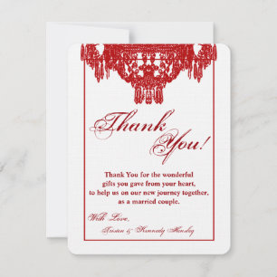 Remerciements Chandelier en cristal 4x5 PLAT Carte de remercieme