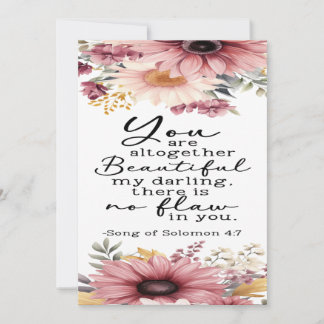 Remerciements Chanson De Salomon 4:7 Carte De Promotion