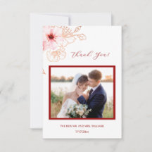 Cherry Blossom Mariage photo Carte de remerciement
