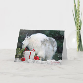 Remerciements Chèvre de montagne à Noël - Carte blanche 5x7
