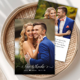 Remerciements Chic Boho Script 2 Mariage photo Carte de remercie