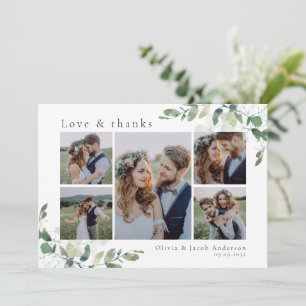 Remerciements Chic Photo Eucalyptus Mariage Carte de remerciemen