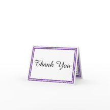Chic Purple Faux Glittered Trim - Carte de remerci