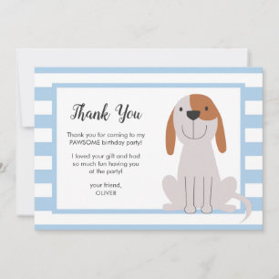 Remerciements Chien Chien Chien Anniversaire de enfant Carte de