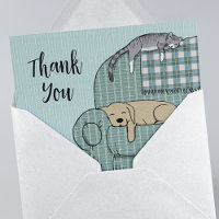 Chien et chat Cute Animaux de compagnie Carte de r