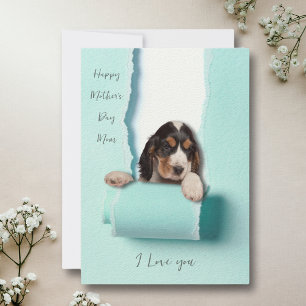 Remerciements Chien maman mère carte de jour des mères papier dé