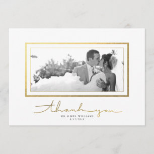 Remerciements Clef White Gold Script Elegant Carte de remercieme