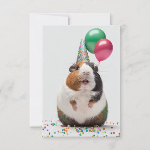 Remerciements Cochon de Guinée avec carte de voeux plat du Casqu