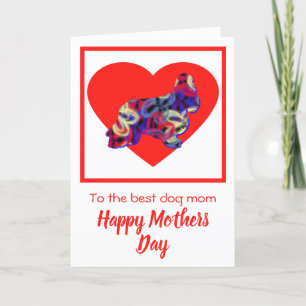 Remerciements Cocker Spaniel Chien Red Heart Carte de fête des m
