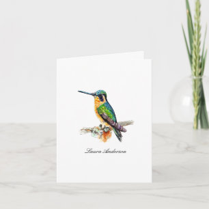Remerciements Colibri carte de remerciement pliée