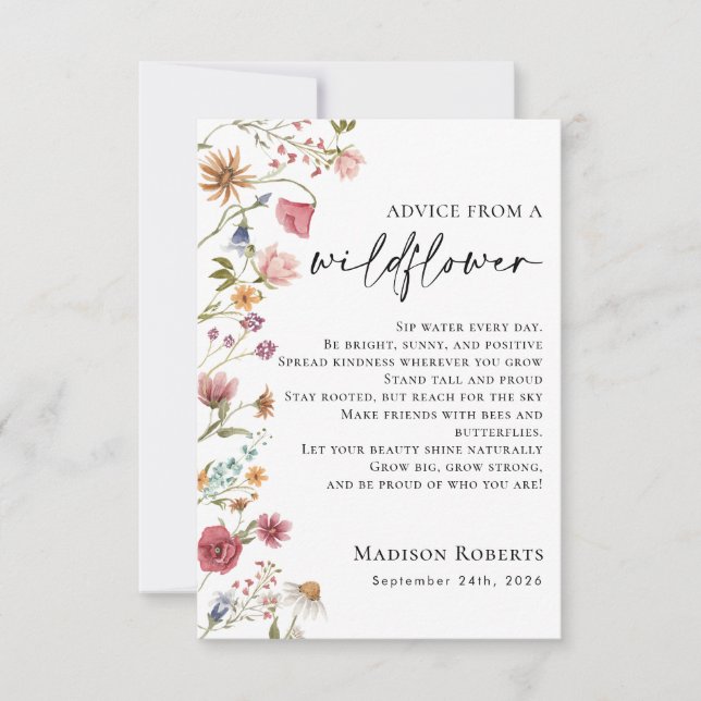 Remerciements Conseil de la carte Fleur sauvage (Devant)